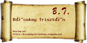 Böcskey Trisztán névjegykártya